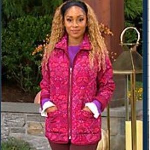 Isaac Mizrahi Merlot Berry Reversible Barn Coat Large